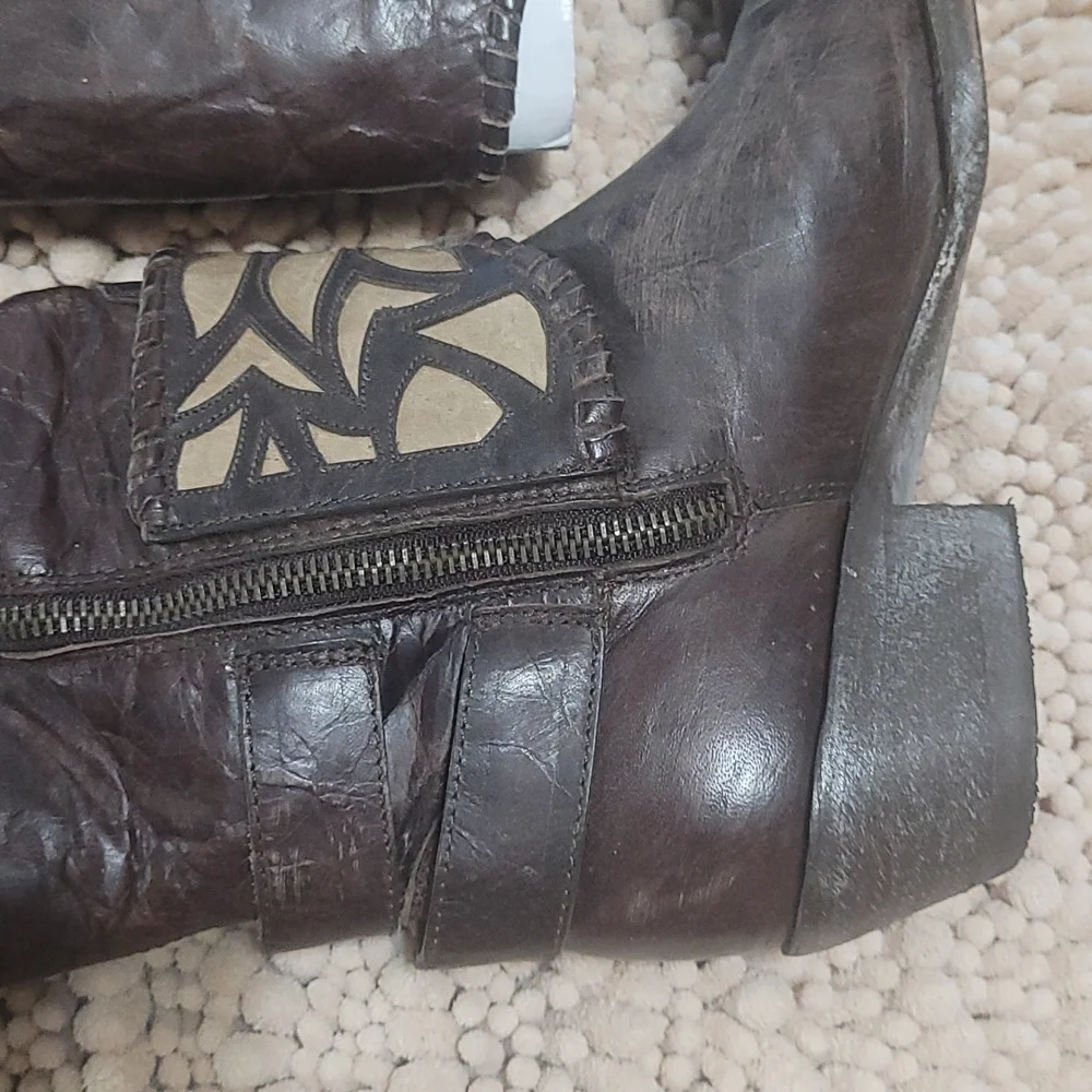 Old Gringo 7 1/2 B Distressed walking heel knee Boots - Picture 6 of 16